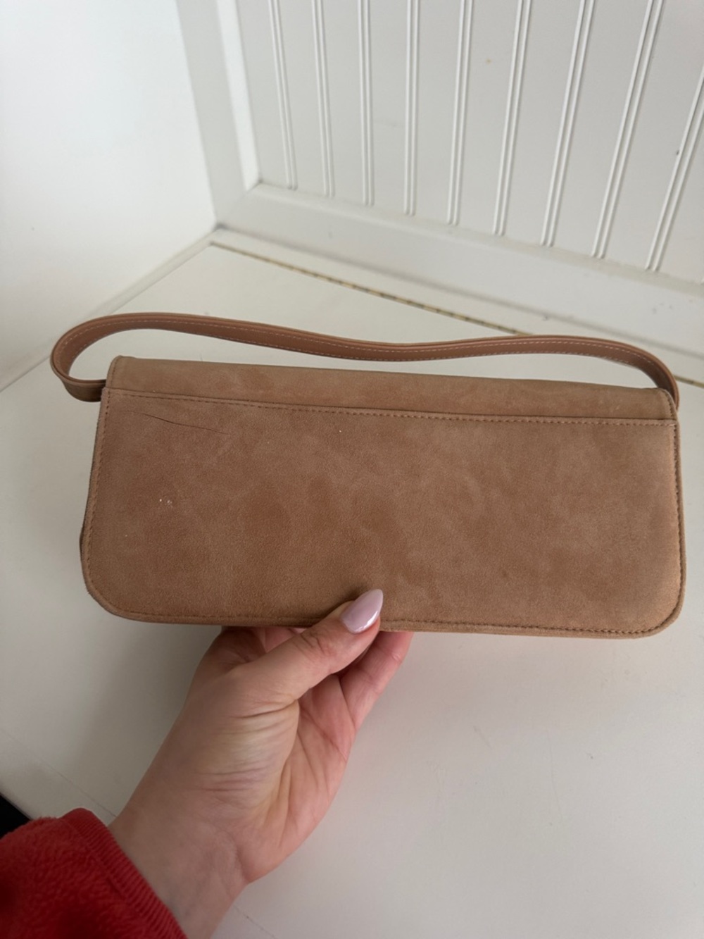Stuart Weitzman Brown Suede Shoulder Bag - Picture 5 of 9